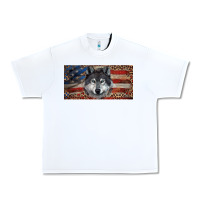 White Wolf with american flag and leopard Urban Heavy Tee - RanaPortraitStore