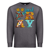Charcoal Heather just pray western sunflowers Premium Sweatshirt - AdoDesignShop