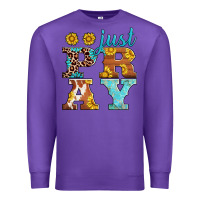 Purple just pray western sunflowers Premium Sweatshirt - AdoDesignShop