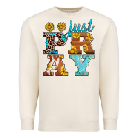 Sandshell just pray western sunflowers Premium Sweatshirt - AdoDesignShop