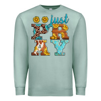 Seafoam just pray western sunflowers Premium Sweatshirt - AdoDesignShop