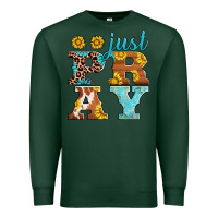 Sports Green just pray western sunflowers Premium Sweatshirt - AdoDesignShop