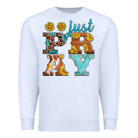 White just pray western sunflowers Premium Sweatshirt - AdoDesignShop