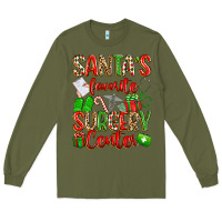 Army Green Santa's Favorite Surgery Center png sublimation de Long Sleeve Tee - texasbilliewilder