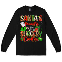 Black Santa's Favorite Surgery Center png sublimation de Long Sleeve Tee - texasbilliewilder