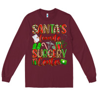 Burgundy Santa's Favorite Surgery Center png sublimation de Long Sleeve Tee - texasbilliewilder