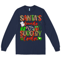 Navy Santa's Favorite Surgery Center png sublimation de Long Sleeve Tee - texasbilliewilder
