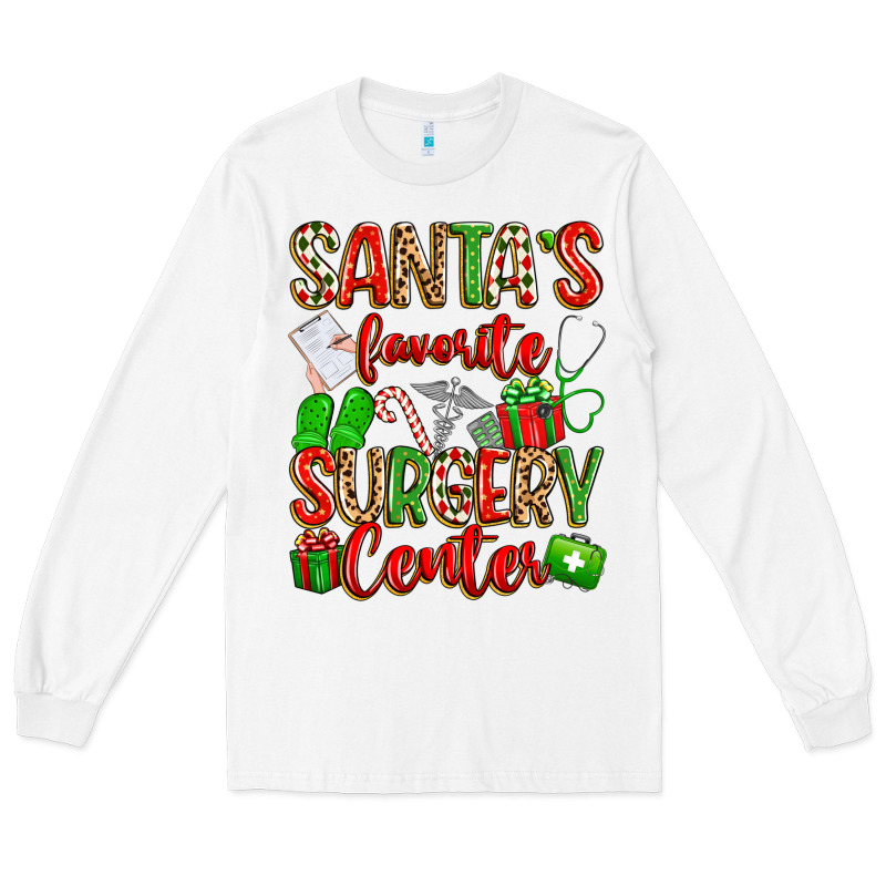 Santa's Favorite Surgery Center Png Sublimation De Long Sleeve Tee by texasbilliewilder | Teevron