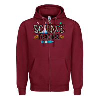 Burgundy science teacher Zipper Hoodie - CowhideDigitalArt