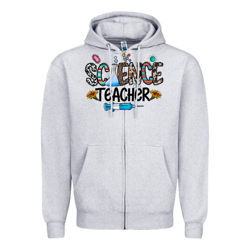 Science Teacher Zipper Hoodie by CowhideDigitalArt | Teevron