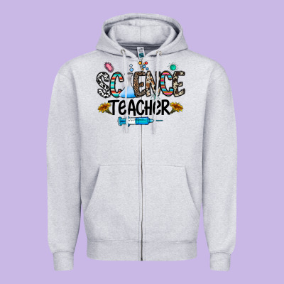 Science Teacher Zipper Hoodie Designed By Cowhidedigitalart