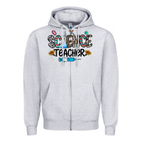 Heather Grey science teacher Zipper Hoodie - CowhideDigitalArt
