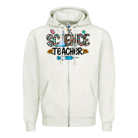 Oatmeal Heather science teacher Zipper Hoodie - CowhideDigitalArt
