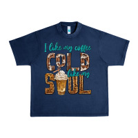 Navy i like my coffee cold like my soul Urban Heavy Tee - texasbilliewilder