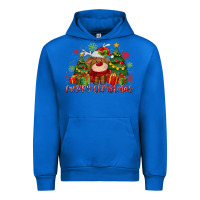 Cobalt merry christmas reindeer Urban Hoodie - MaliasSmallBusiness