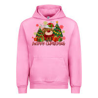 Fuchsia Pink merry christmas reindeer Urban Hoodie - MaliasSmallBusiness