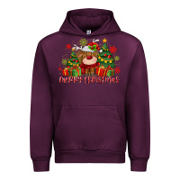Mauve Wine merry christmas reindeer Urban Hoodie - MaliasSmallBusiness