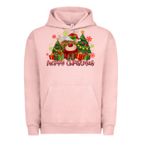Pigment Salmon merry christmas reindeer Urban Hoodie - MaliasSmallBusiness