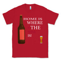 Red HOME IS WHERE THE WINE IS Classic Tee - Bettercallsaul