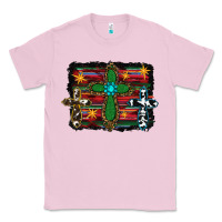 Bubblegum Pink cross leopard cowhide glitter serape Classic Tee - RanaPortraitStore