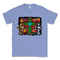 Colony Blue cross leopard cowhide glitter serape Classic Tee - RanaPortraitStore
