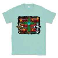 Seafoam cross leopard cowhide glitter serape Classic Tee - RanaPortraitStore