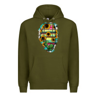 Army Green Illinois Map Sunflower Cactus Serape Premium Hoodie - RanaPortraitStore