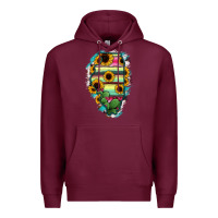 Burgundy Illinois Map Sunflower Cactus Serape Premium Hoodie - RanaPortraitStore