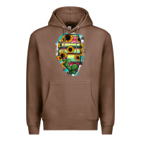 Chestnut Illinois Map Sunflower Cactus Serape Premium Hoodie - RanaPortraitStore