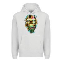 Dove Grey Illinois Map Sunflower Cactus Serape Premium Hoodie - RanaPortraitStore
