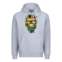 Heather Grey Illinois Map Sunflower Cactus Serape Premium Hoodie - RanaPortraitStore