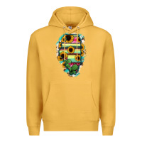Mustard Illinois Map Sunflower Cactus Serape Premium Hoodie - RanaPortraitStore
