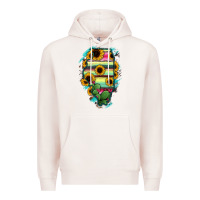 Pale Pink Illinois Map Sunflower Cactus Serape Premium Hoodie - RanaPortraitStore