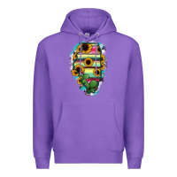 Purple Illinois Map Sunflower Cactus Serape Premium Hoodie - RanaPortraitStore