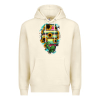 Sandshell Illinois Map Sunflower Cactus Serape Premium Hoodie - RanaPortraitStore
