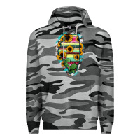 Slate Camo Illinois Map Sunflower Cactus Serape Premium Hoodie - RanaPortraitStore
