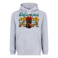 Heather Grey doberman mom Heavyweight Hoodie - Artiststas