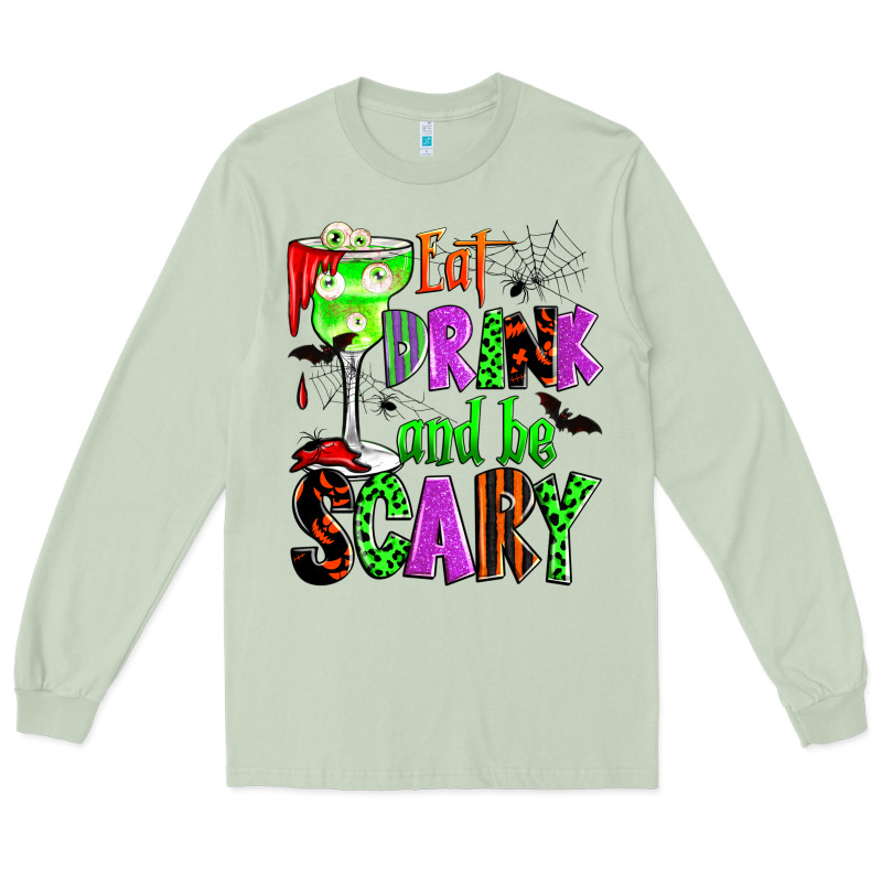 Eat Drink And Be Scary Long Sleeve Tee by Zillion Design Studio | Teevron