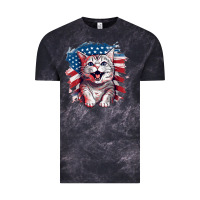 Cloud Black cat2 Vintage Tee - Unal Design