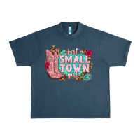 Midnight Navy just a small town girl cowgirl boots Urban Heavy Tee - texasbilliewilder