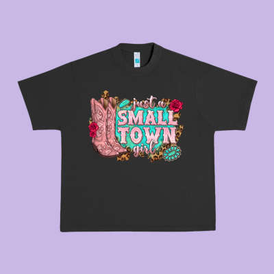 Urban Heavy Tee just a small town girl cowgirl boots