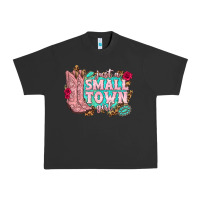 Pigment Black just a small town girl cowgirl boots Urban Heavy Tee - texasbilliewilder