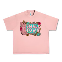 Salmon just a small town girl cowgirl boots Urban Heavy Tee - texasbilliewilder
