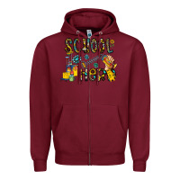 Burgundy school hero Zipper Hoodie - CowhideDigitalArt