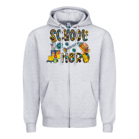 Heather Grey school hero Zipper Hoodie - CowhideDigitalArt