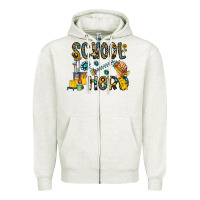 Oatmeal Heather school hero Zipper Hoodie - CowhideDigitalArt