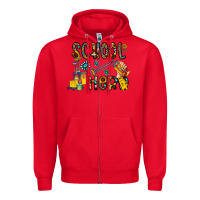 Red school hero Zipper Hoodie - CowhideDigitalArt