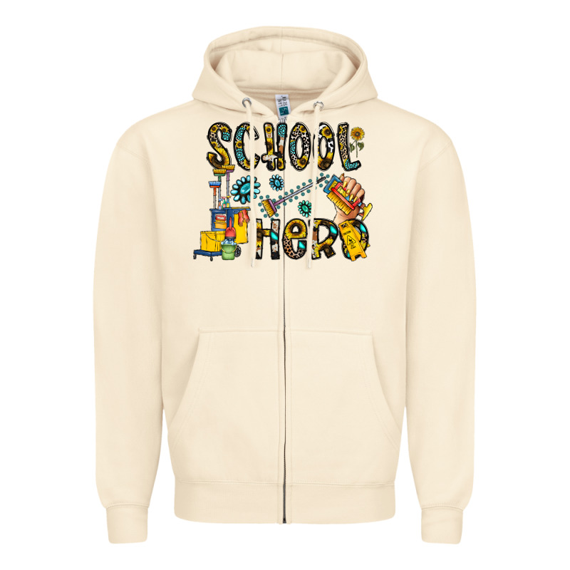 School Hero Zipper Hoodie by CowhideDigitalArt | Teevron