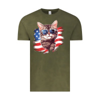 Vintage Olive cat2 Vintage Tee - Unal Design