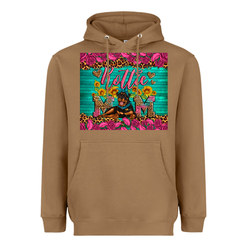 Rottie Mom With Roses Heavyweight Hoodie by Artiststas | Teevron